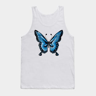 Blue Butterfly Tank Top